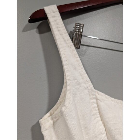 PILCRO Anthropologie Cream Corset Style Cotton/Linen Crop Top Smocked Back Sz S - Picture 5 of 16